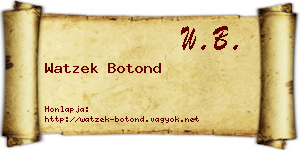 Watzek Botond névjegykártya